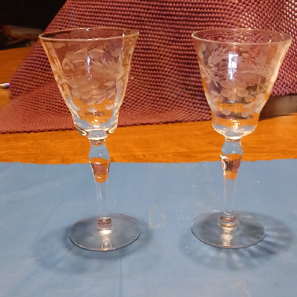 Clear Etched Cordual Glasses Set Of 2 Barwear